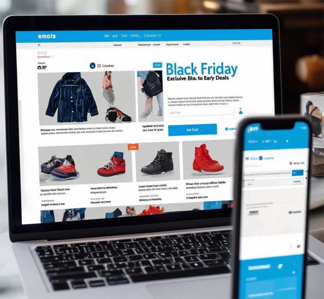 Giao diện website bán hàng giá rẻ tại Phan Thiết hiển thị trên máy tính và điện thoại